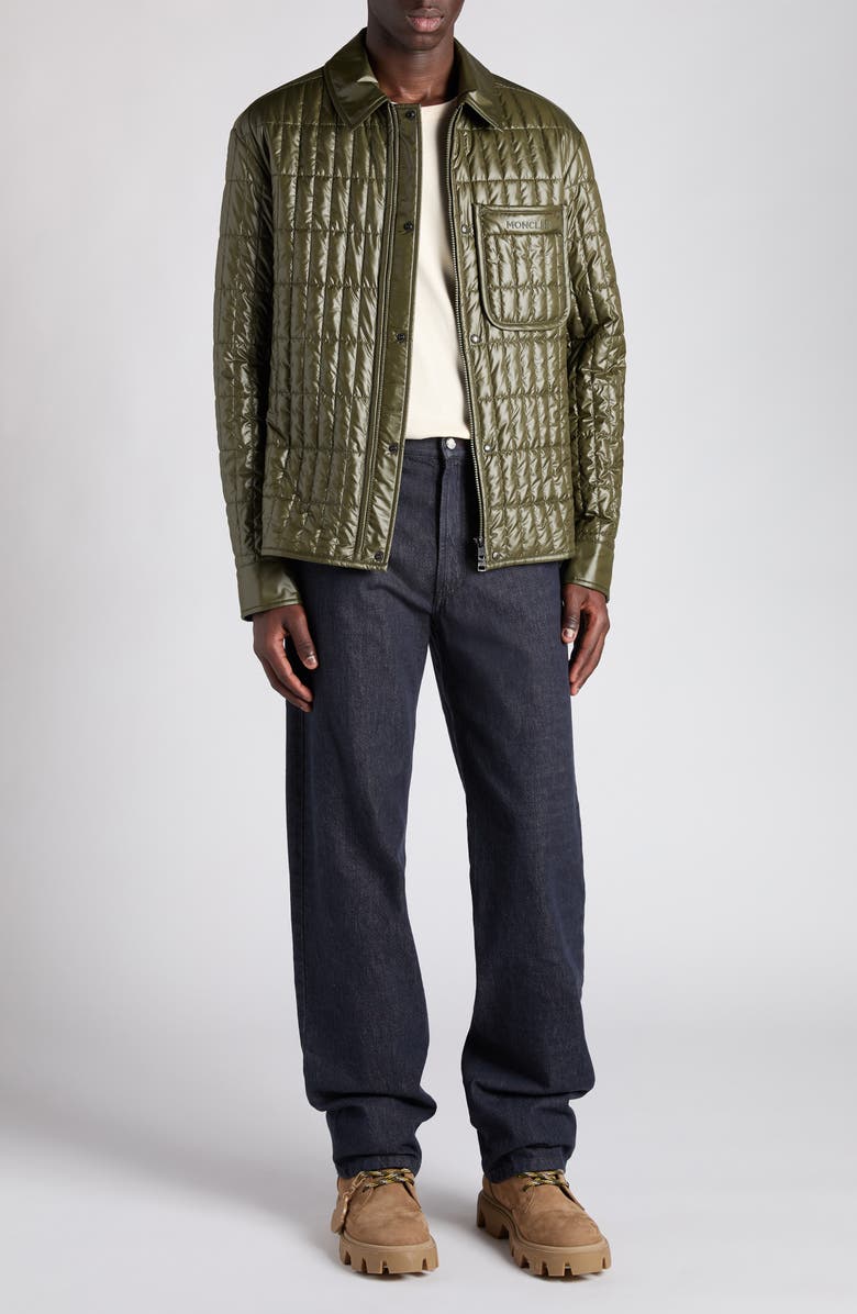 Moncler Madiere Vertical Quilted Shirt Jacket, Alternate, color, Deep Depths