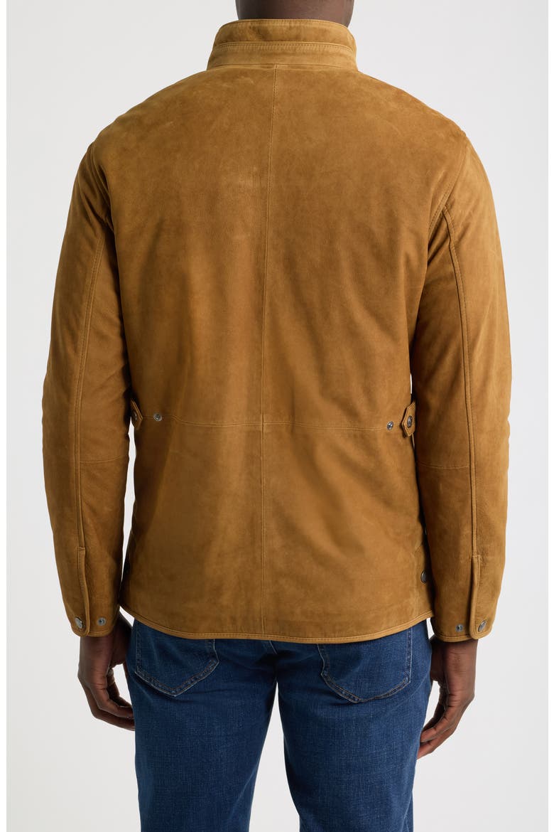 Norwalk Nubuck Leather Coat, Alternate, color, DARK AMBER