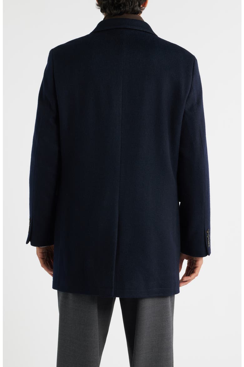 Ellington Wool & Cashmere Overcoat with Quilted Faux Suede Bib, Alternate, color, NAVY