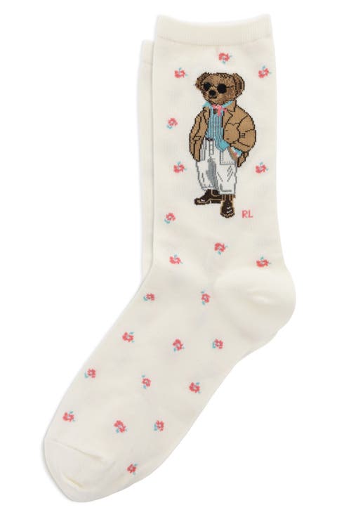 Bear Cotton Blend Crew Socks
