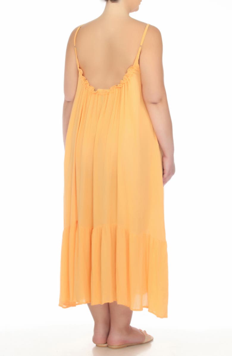 BOHO ME Deep Back Ruffle Hem Dress, Alternate, color, Mango