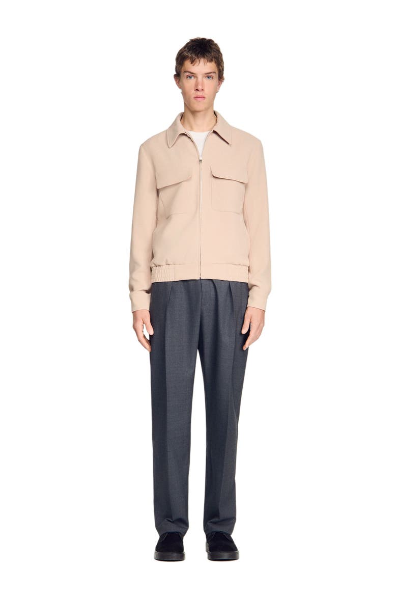 Waffle-effect zip-up jacket, Main, color, Cappucino