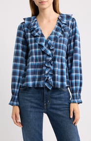 DÔEN Hardy Ruffle V-Neck Organic Cotton Top
