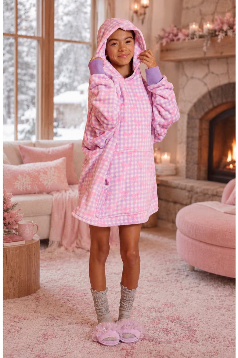 Kids' Oversized Fleece Hoodie, Alternate, color, LAVENDER