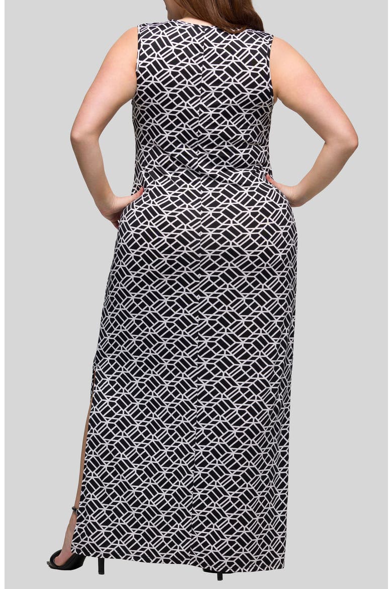 Print Sleeveless Maxi Dress, Alternate, color, BLACK MULTI