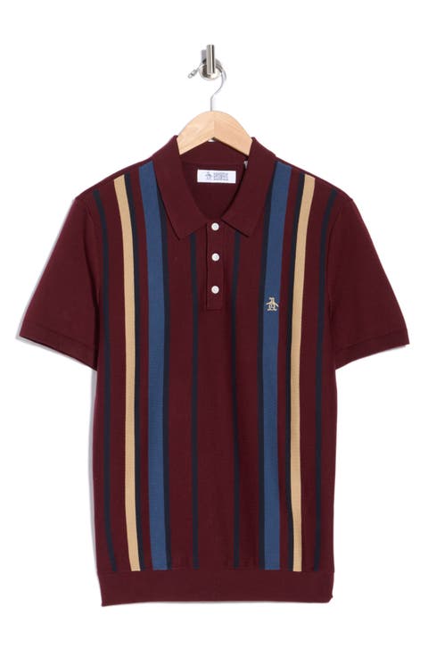 Stripe Cotton Polo Sweater