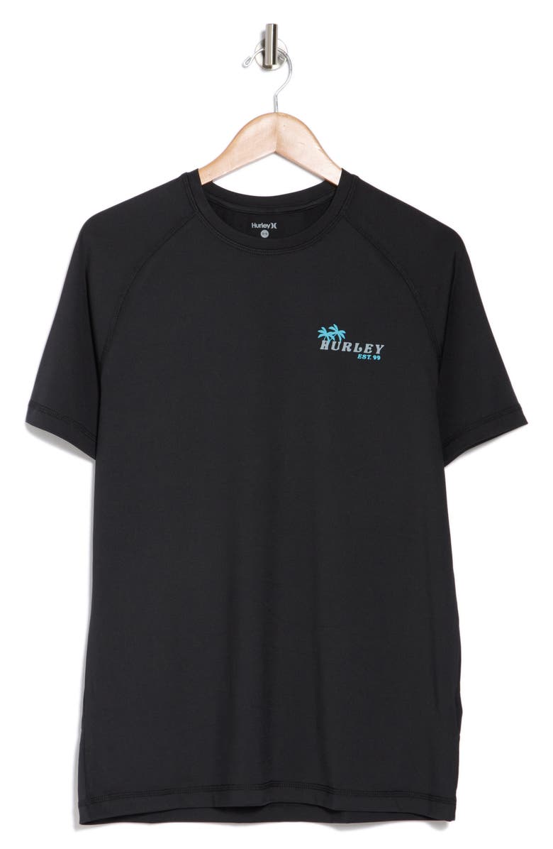 Hurley Beach Short Sleeve UPF 50+ Sun Shirt, Alternate, color, Black