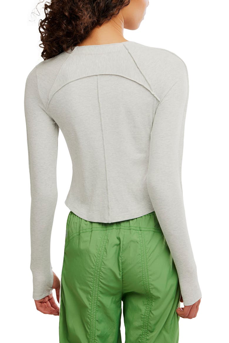Love Club Rib Crop Top, Alternate, color, HEATHER GREY