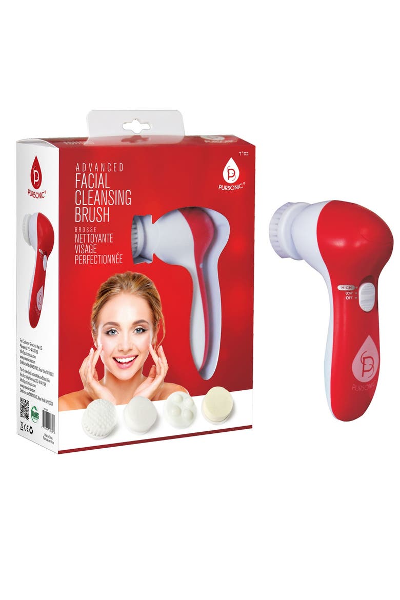 Red Light LED Scalp & Hair Therapy Brush & Advanced Facial Cleansing, Alternate, color, Red