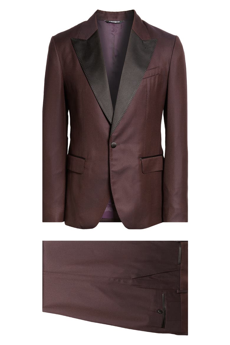 Maroon Wool Blend Tuxedo, Alternate, color, FANTASIA