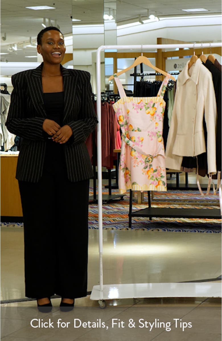 Judie Lemon Print Belted Linen Blend Romper, sales video thumbnail