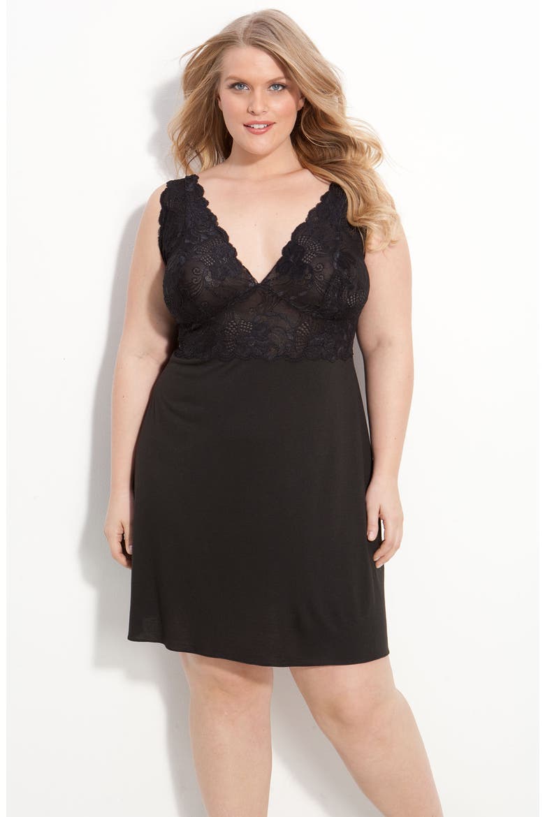 Zen Floral Chemise, Main, color, BLACK