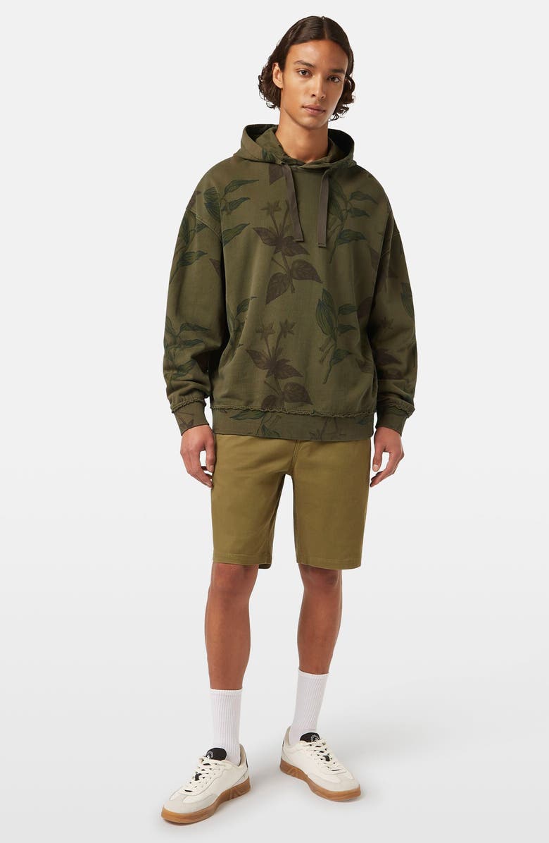 Scotch & Soda Over Dye Allover Loose Fit French Terry Hoodie, Alternate, color, Leaves