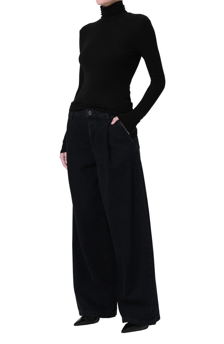 AGOLDE Pascale Rib Turtleneck Top, Alternate, color, Black