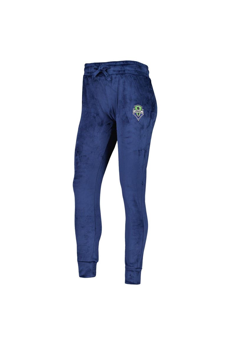 Women's Concepts Sport Navy Seattle Sounders FC Intermission Velour Cuffed Pants, Alternate, color, Navy