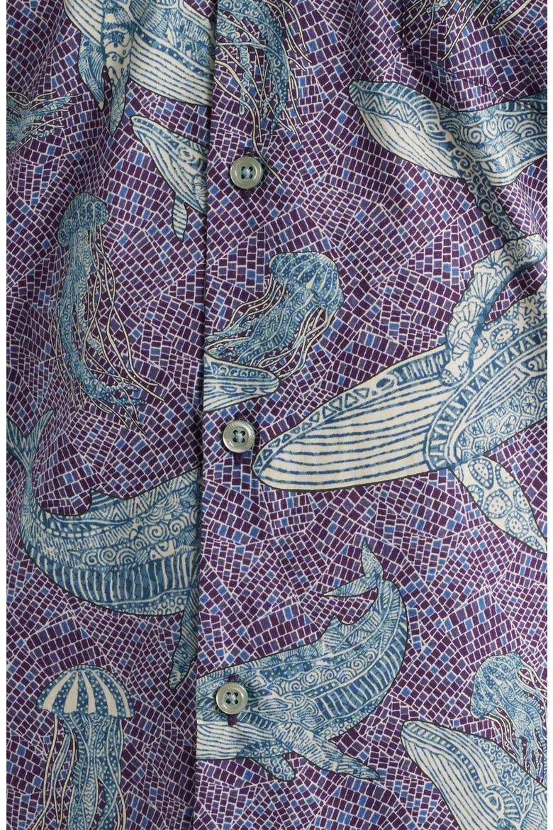 Marine Mosaic Button Down Shirt, Alternate, color, GRAPE