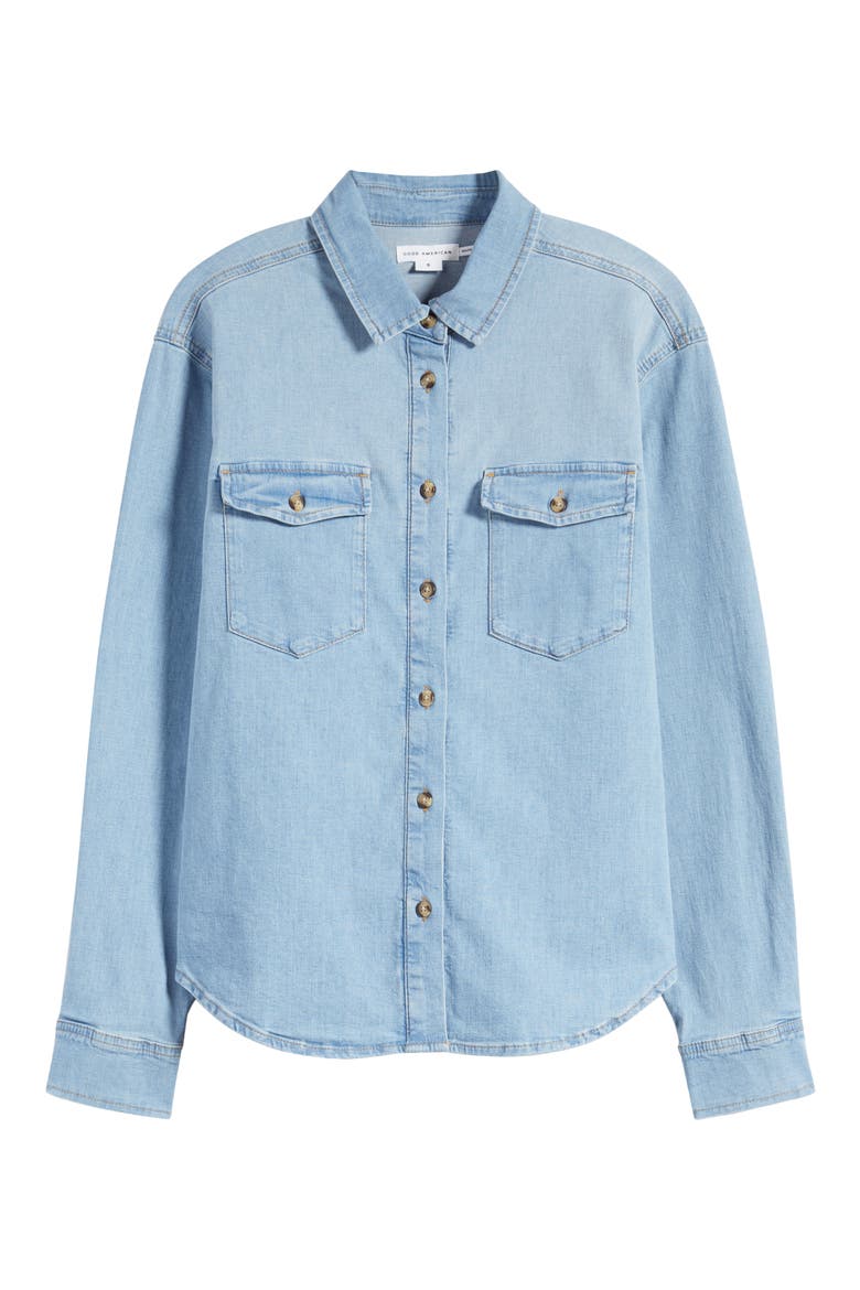 Denim Button-Up Shirt, Alternate, color, INDIGO641
