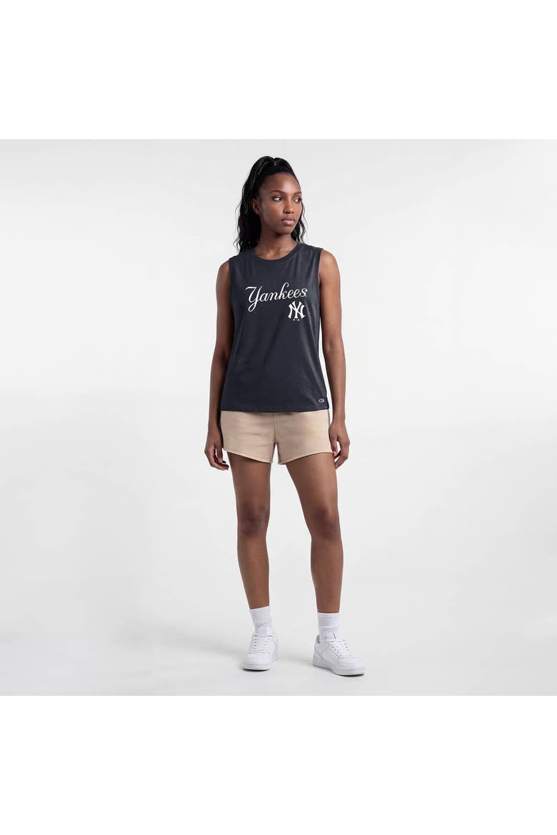 Women's Champion  Navy New York Yankees Muscle Tank Top, Alternate, color, Navy
