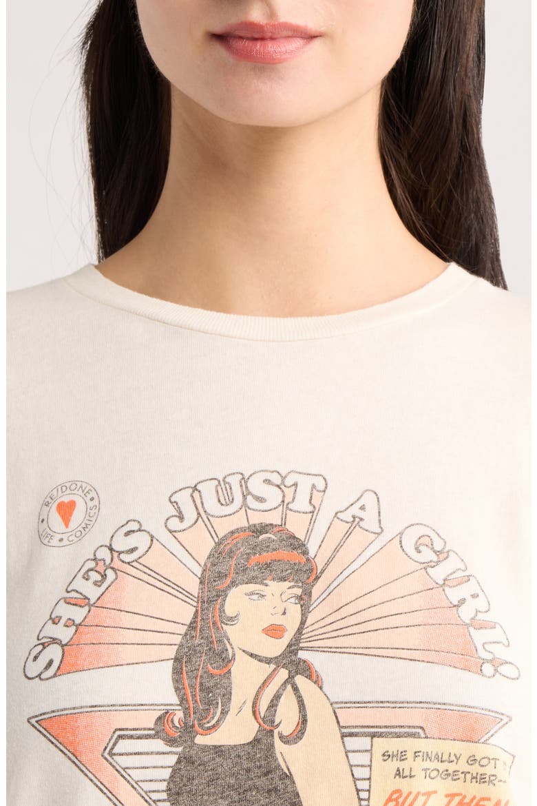 Classic Just a Girl Graphic Cotton T-Shirt, Alternate, color, VINTAGEWHITE