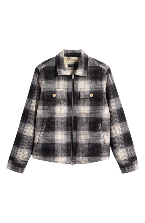 Allsaints Matheson Check Organic Cotton Jacket In Black