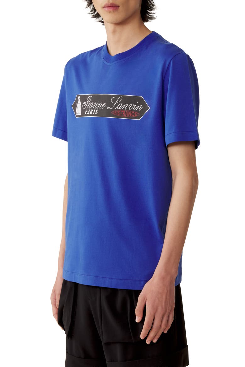 Printed Lanvin Signature Label T-Shirt, Alternate, color, Pale blue