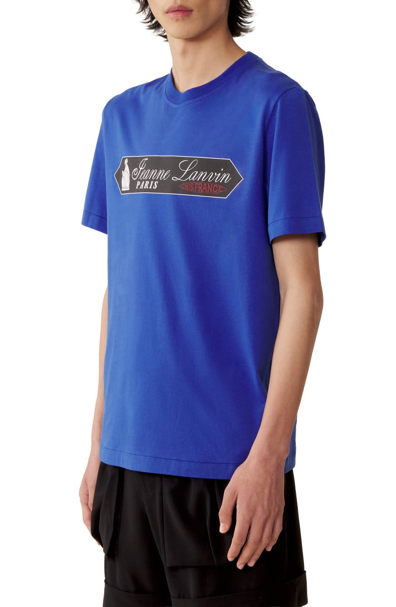 Lanvin Printed Lanvin Signature Label T-Shirt, Alternate, color, Pale Blue