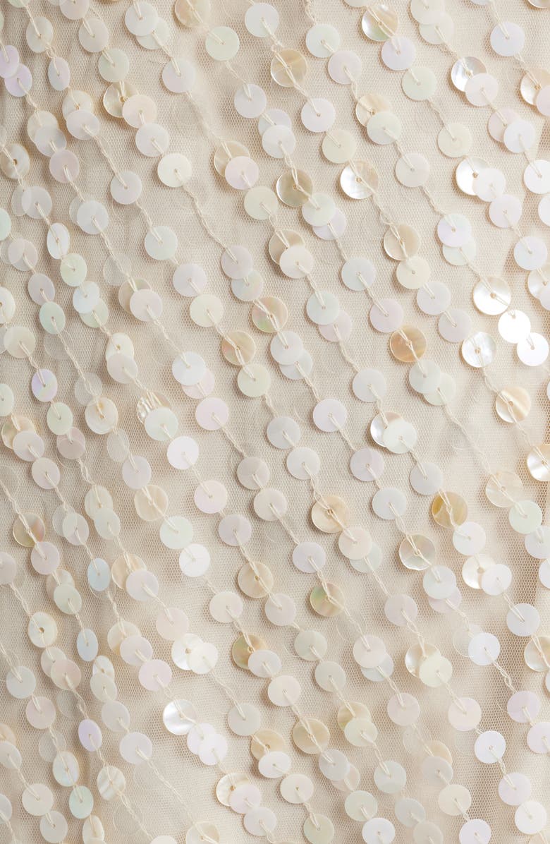 LoveShackFancy Ciris Sequin Minidress, Alternate, color, Shell