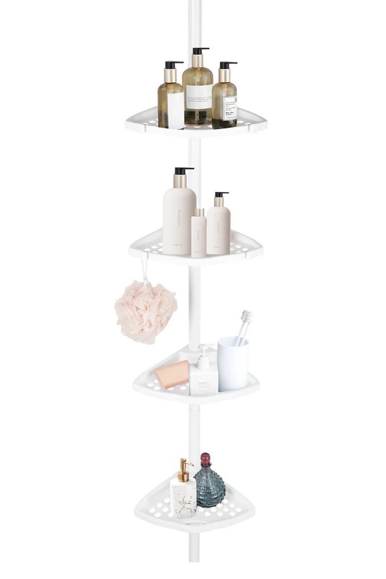 Rustproof Corner Shower Caddy, Alternate, color, WHITE