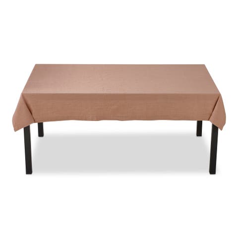 Blush Cotton Slub Tablecloth for Dining and Events Everyday Use