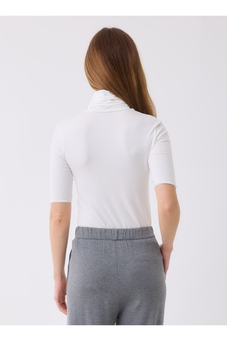Soft Touch Elbow Sleeve Turtleneck, Alternate, color, BLANC