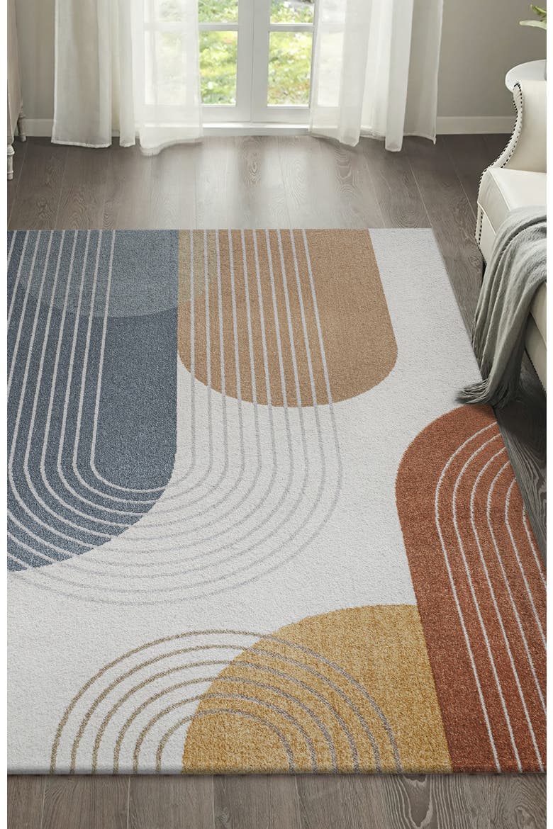 Arches Contemporary Minimalist Machine-Washable Area Rug, Alternate, color, Multi