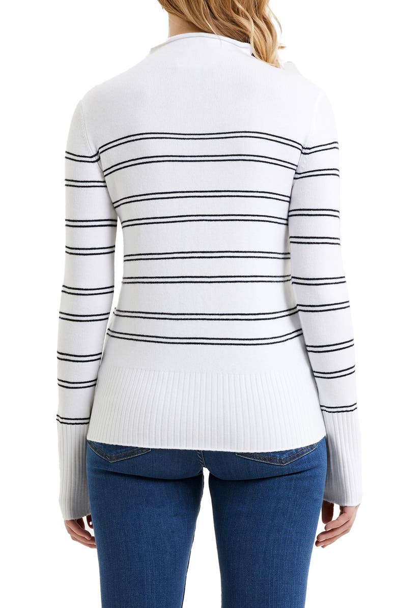 French Connection Babysoft Stripe Funnel Neck Sweater, Alternate, color, 