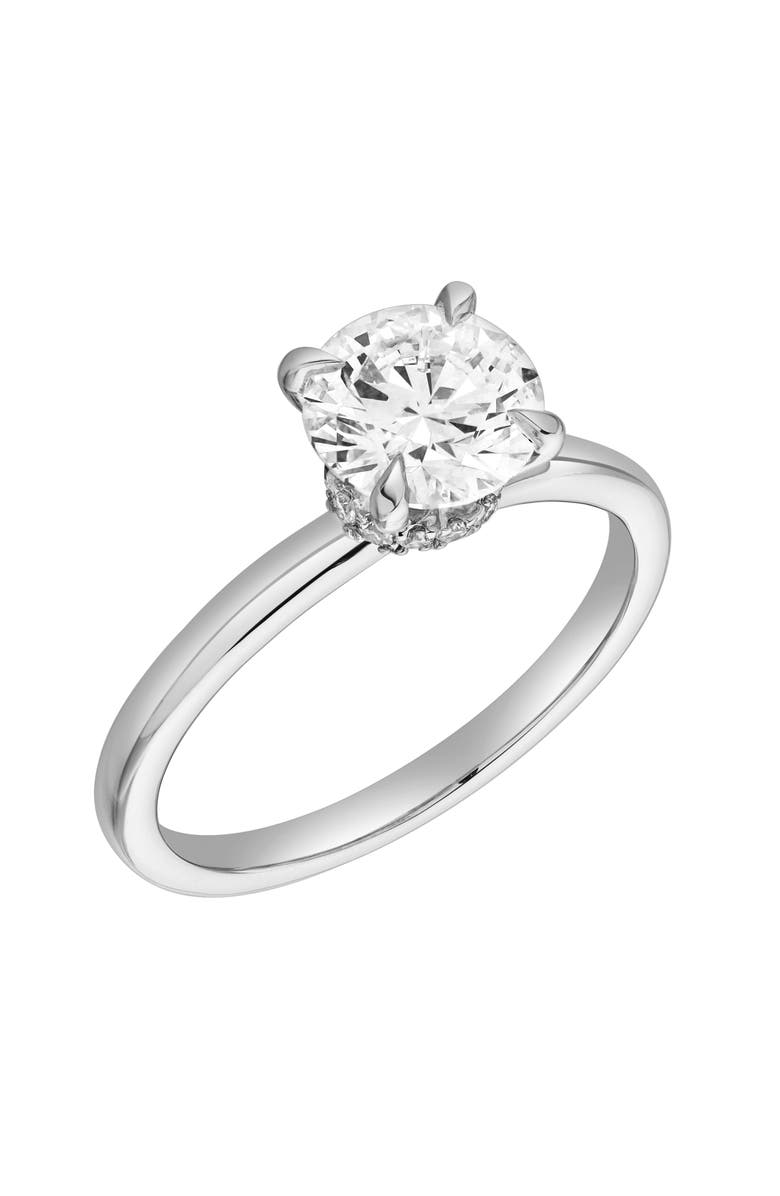 LuvMyJewelry Lila 14K Gold Round Lab Grown Diamond Hidden Halo Ring - 1.5 Ct, Alternate, color, 14K White Gold