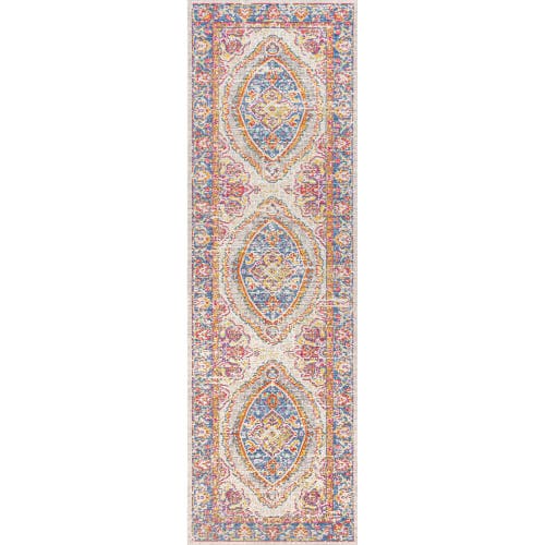Jonathan Y Kilia Medallion Area Rug In Fuchsia/mustard/indigo