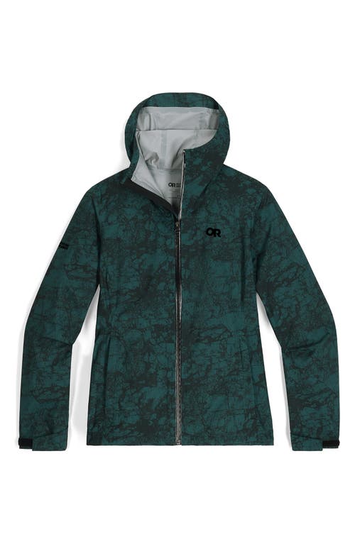 Outdoor Research Stratoburst Packable Rain Jacket In Green