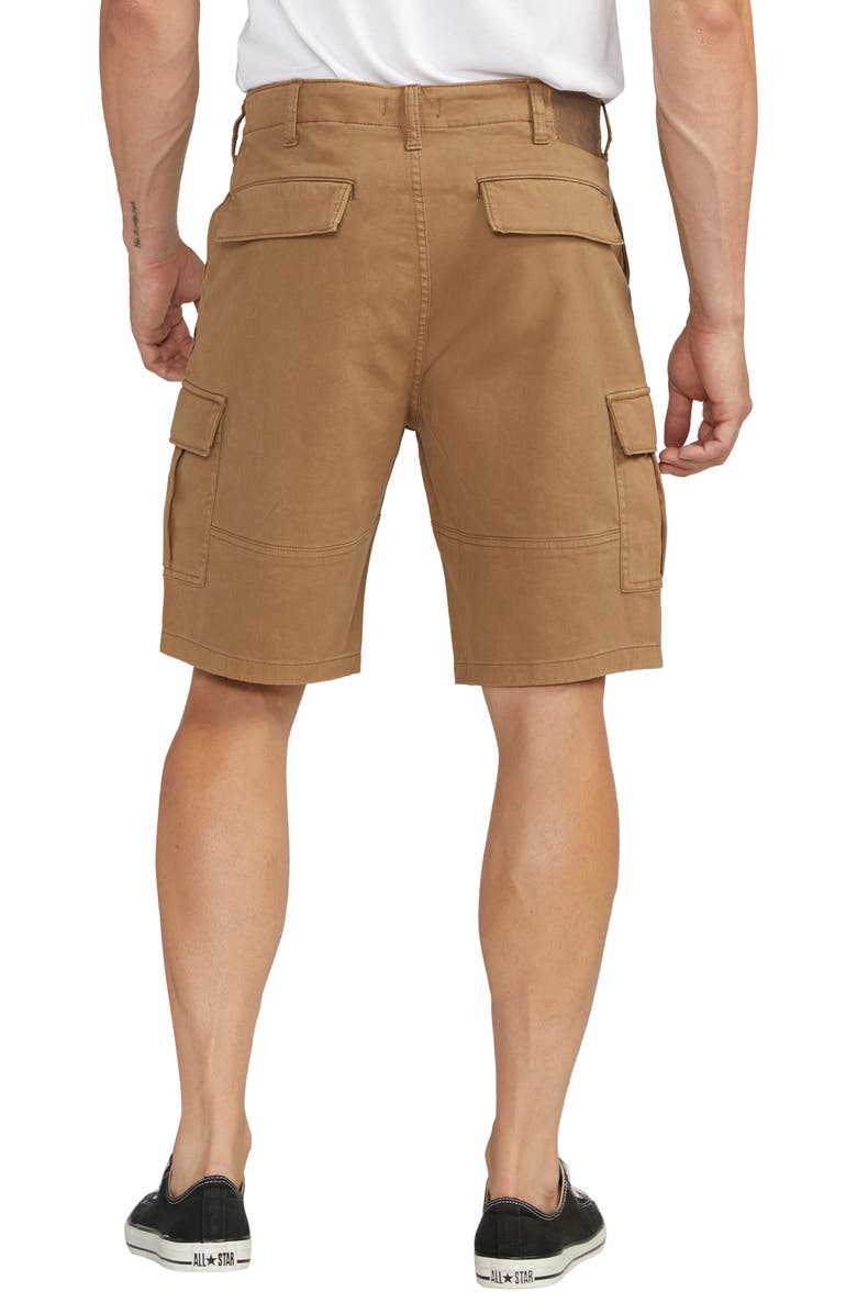 Silver Jeans Co. Stretch Cotton Twill Cargo Shorts, Alternate, color, Desert