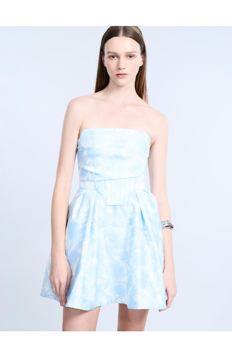 BCBGMAXAZRIA Peak Top Stitch Cocktail Dress, Alternate, color, Sky Floral Print