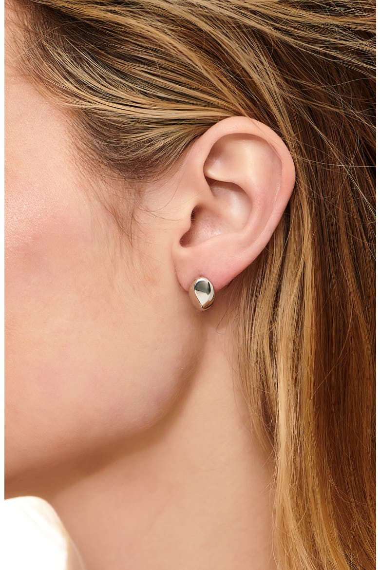 Beveled Curved Dome Stud Earrings, Alternate, color, SILVER