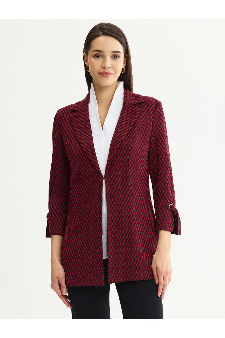 Tailored Tie Cuff Knit Jacket, Main, color, Scarlet Red/Black