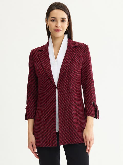 Tailored Tie Cuff Knit Jacket