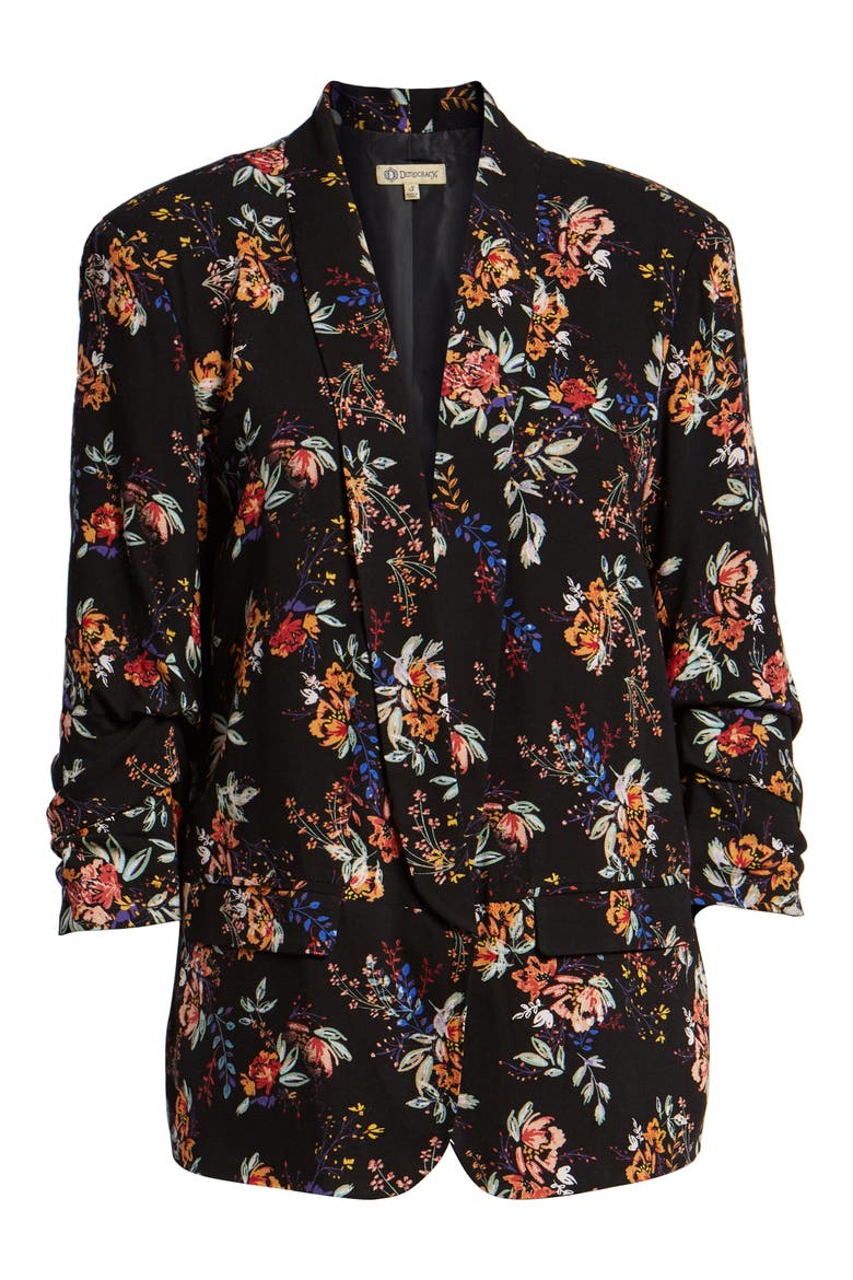 Flap Pocket Blazer, Alternate, color, BLACK MULTI