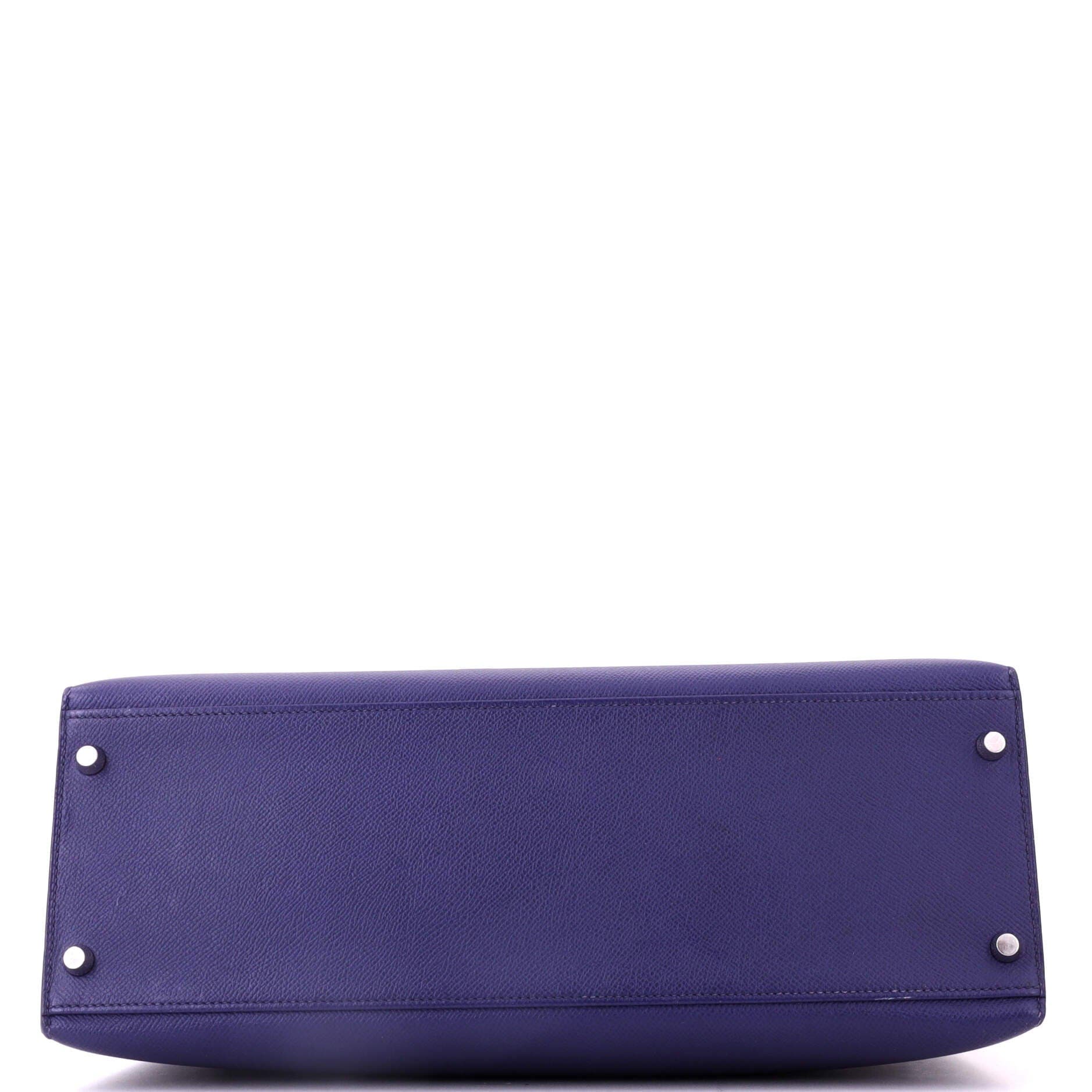 Kelly Handbag Blue Epsom with Palladium Hardware 35, Alternate, color, Blue