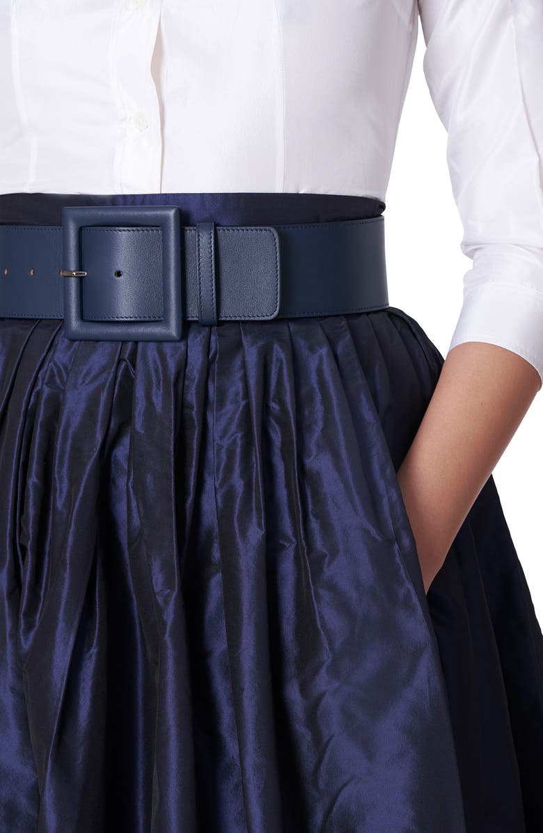 Carolina Herrera High Waist Silk Ball Skirt, Alternate, color, Midnight