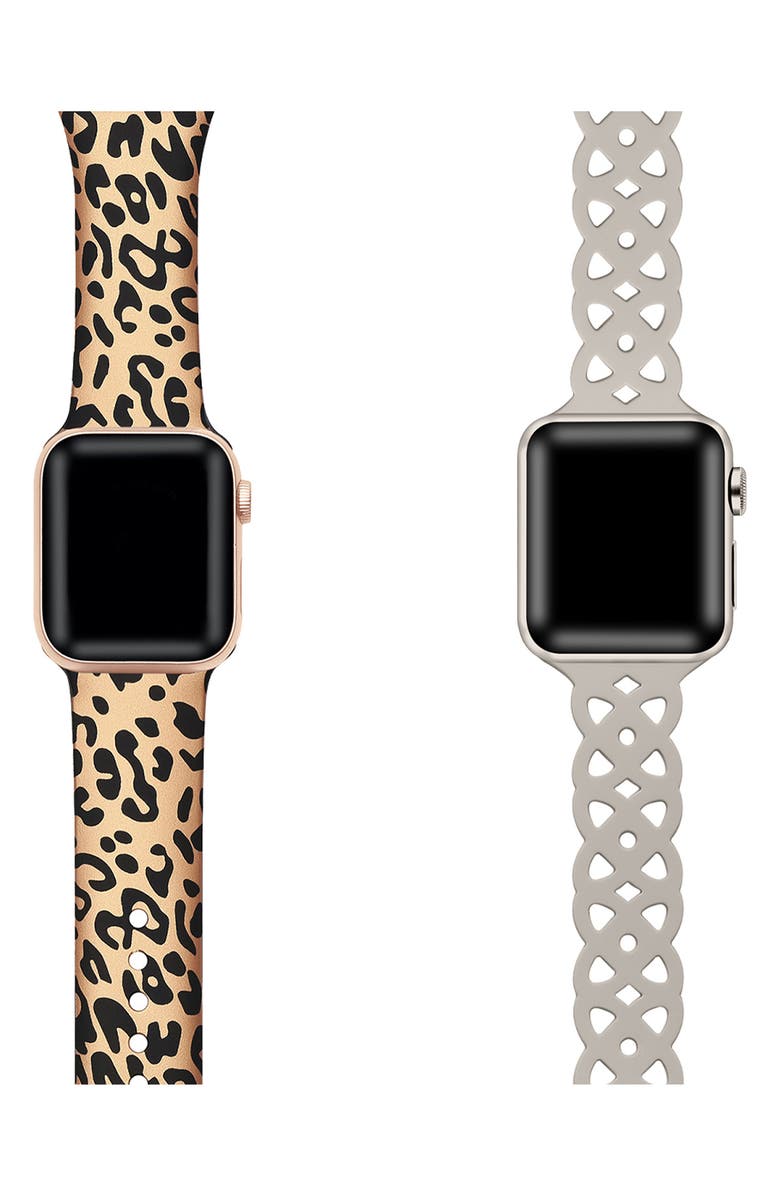 The Posh Tech Assorted 2-Pack Silicone Apple Watch<sup>®</sup> Watchbands, Alternate, color, Assorted