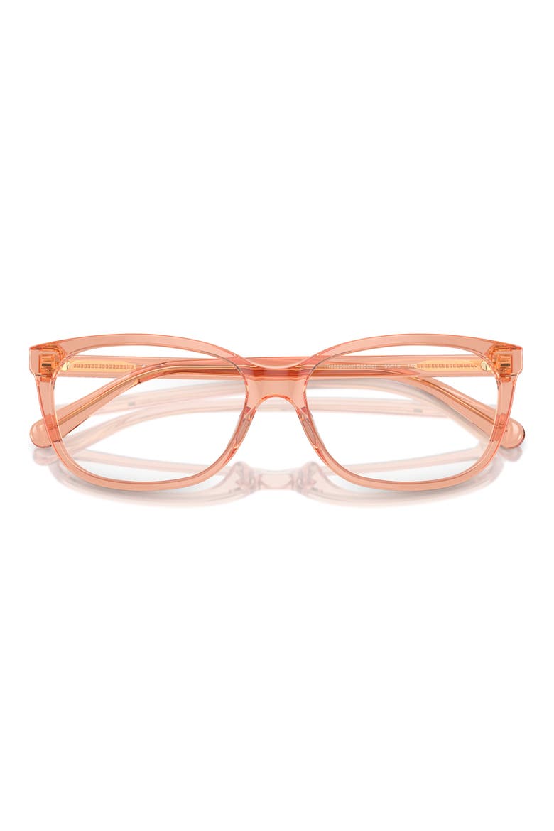 53mm Rectangular Optical Glasses, Alternate, color, TRANSPARENT SADDLE / DEMO LENS