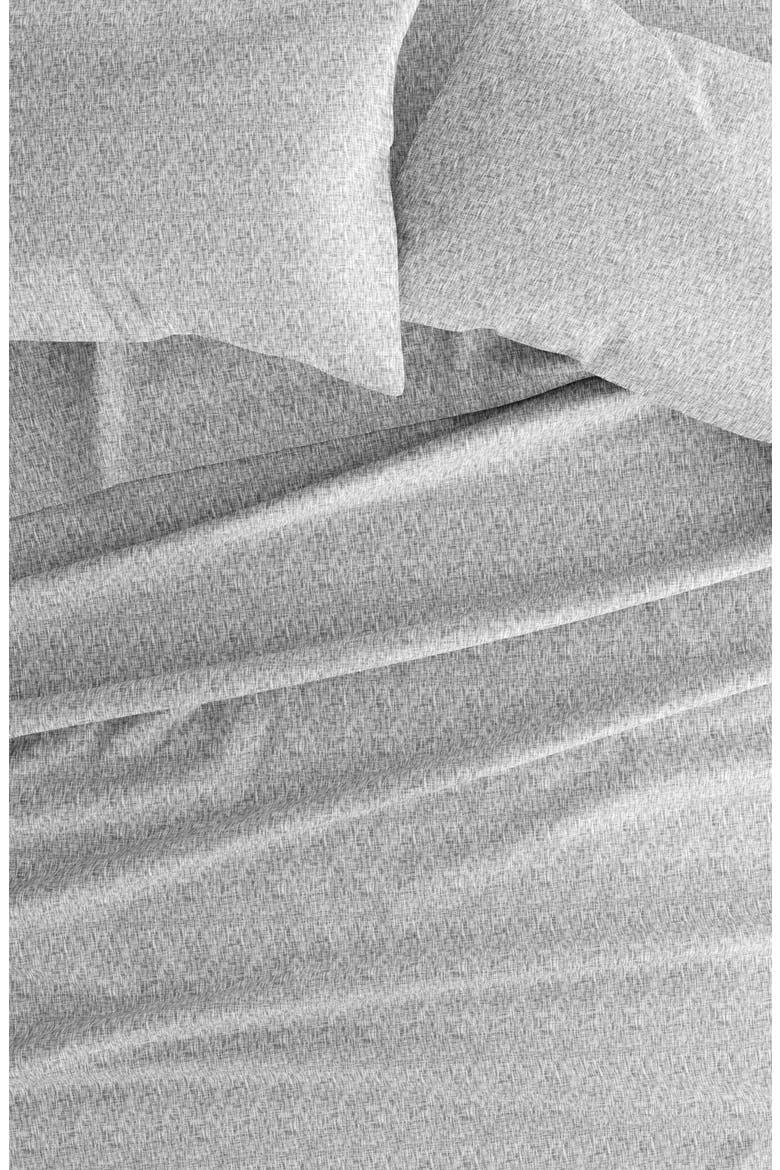 HOME SPUN Premium Ultra Soft Chambray Style Pattern 4-Piece Bed Sheets Set, Alternate, color, LIGHT GRAY
