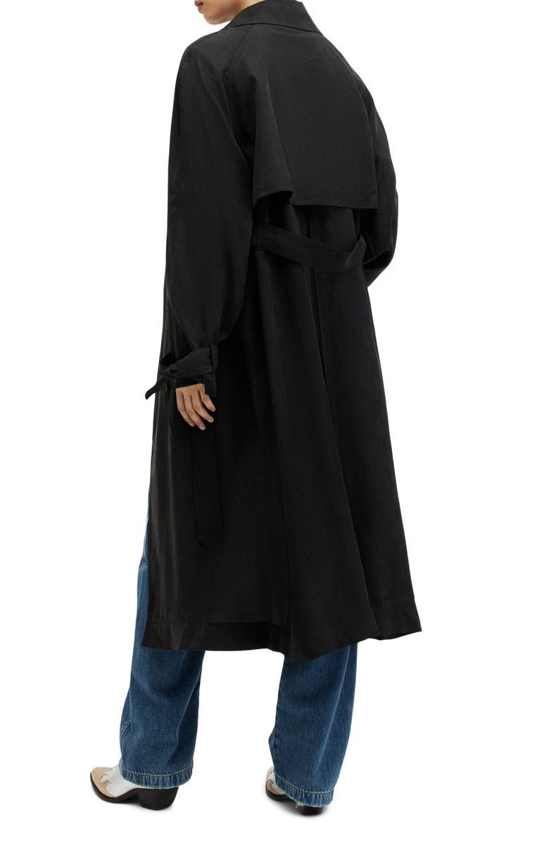 AllSaints Kikki Trench Coat, Alternate, color, Black