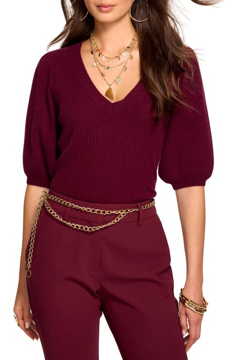 Cassidee Puff Sleeve Cashmere Sweater