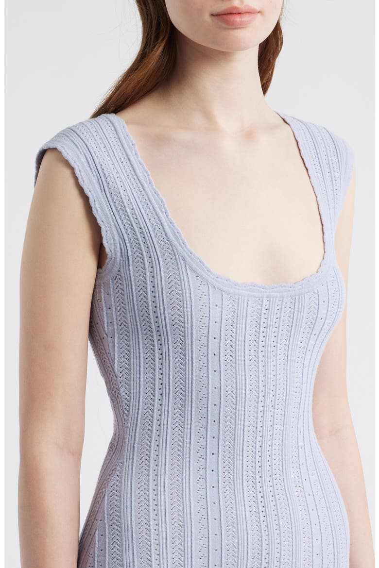 Tayleen Pointelle Knit Midi Dress, Alternate, color, MOON WASH