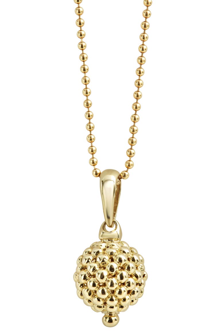 Caviar Gold Ball Pendant Necklace, Alternate, color, GOLD